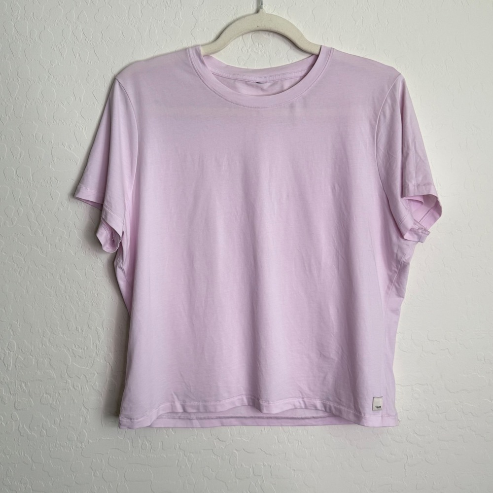 Vuori Women Energy T-Shirt L Lavender Relaxed Fit Active Tee Gym Workout